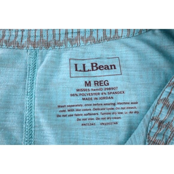L.L. Bean Women's Turquoise Patterned Short Sleeve Top‎ Size Medium - Picture 6 of 8